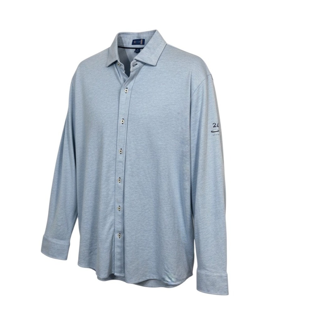 Stitch Golf Button Down Shirt Men's XL Light Blue Long Sleeve